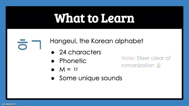 19. Learning Korean Part 1